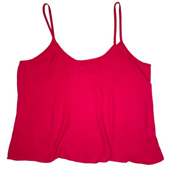 Lg Y2K VTG Abercrombie & Fitch Fuchsia Tank Cami Top USA Made Barbie Coquette - Picture 1 of 4
